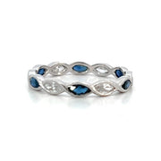 BEVERLY K 18K White Gold Marquise Sapphire and Diamond Eternity Band